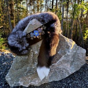 Midnight Blossom Silver Fox Stole (Alisa Blake)