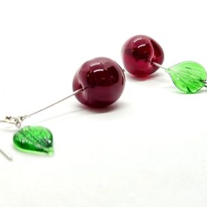 Glass Cherry Earrings (Nadia Tasci)