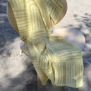 silk and cotton scarf hand painted with botanical inks (Tania Love)