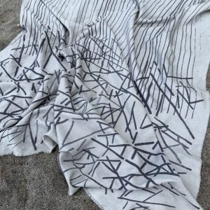 silk and cotton carré hand screen printed with botanical inks (Tania Love)