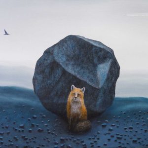Fox with Erratic Boulder (Stephen Perry)