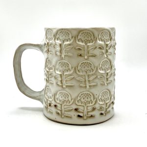 Protea Mug in White (Beyond Pottery Inc Multidisciplinary Art Studio)