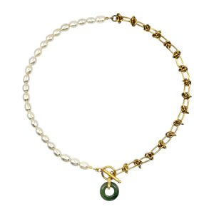 Pearl x Jade Duality Necklace (Sonia Kang)