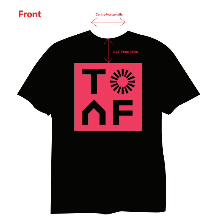 TOAF - Black T-shirt with pink logo