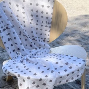 silk and cotton scarf, hand screen printed with botanical ink (Tania Love)