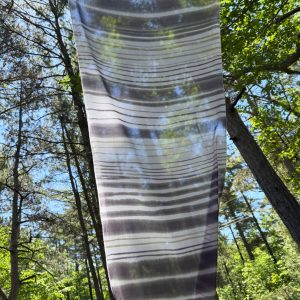 silk and cotton scarf, hand painted with botanical inks (Tania Love)